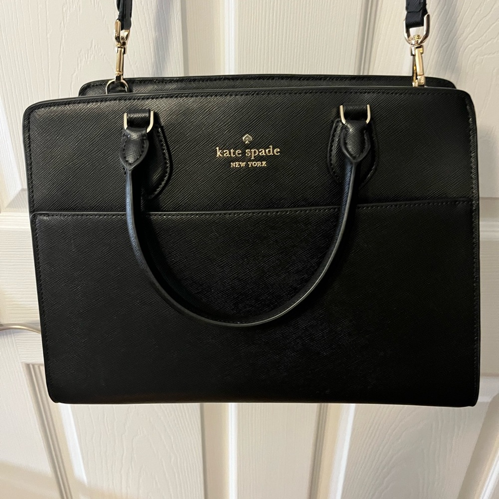 Kate Spade Madison Soffiano leather Black Satchel. NWT